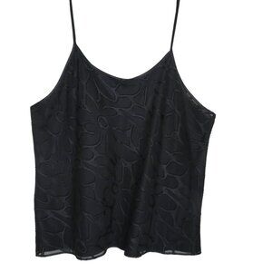 Vintage Cinema Etoile Sheer Black Sleeveless Camisole Top Womens Large USA Made